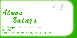 almos balazs business card